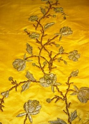 Early French Silk Textile Fragment c1750