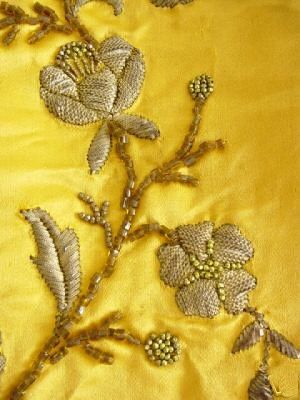 Early French Silk Textile Fragment c1750