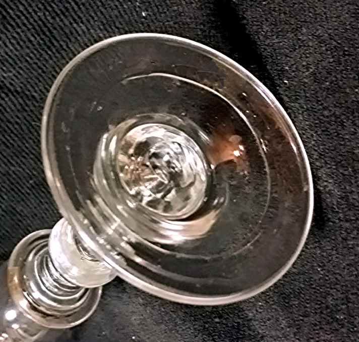 A Good Antique Balustroid Wine Glass c1735