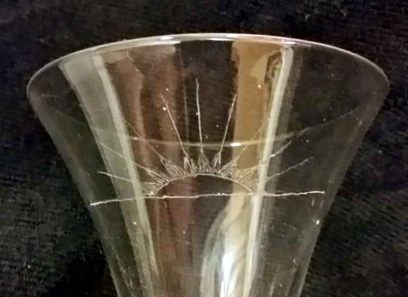 A Large Masonic Interest Opaque Twist Georgian Firing Glass c1760