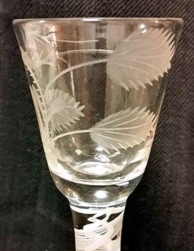 A Superb English Antique Georgian Cordial Glass c1760