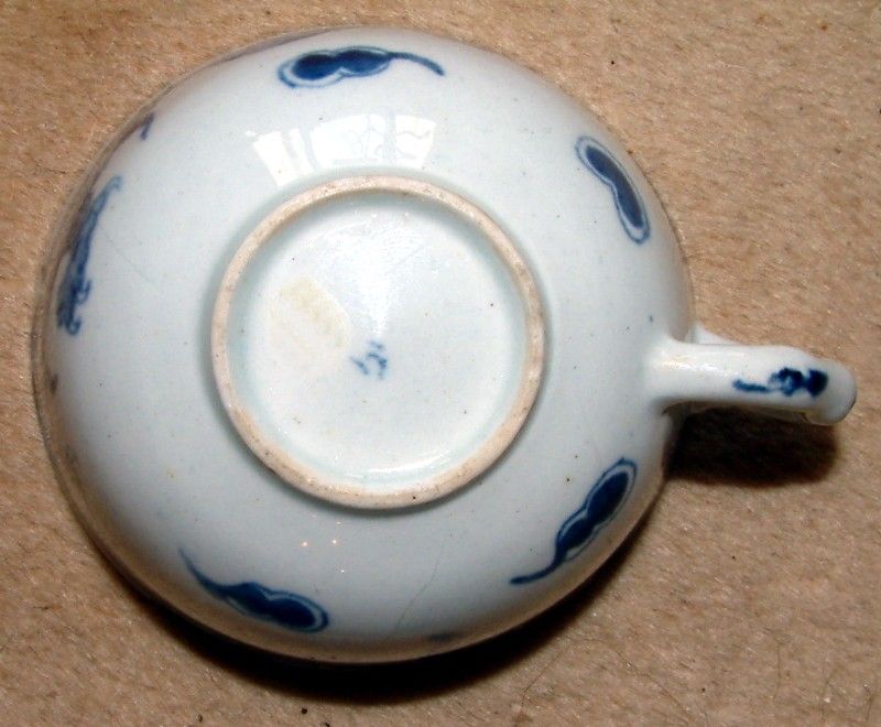 Rare Bow Porcelain Dragon Cup and Saucer c1754
