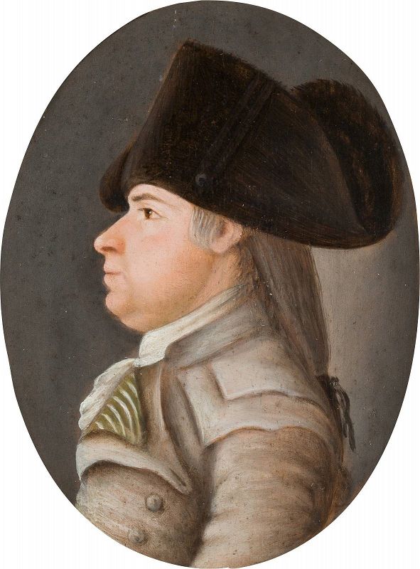 A Fine Small Profile Portrait on Wood c1785