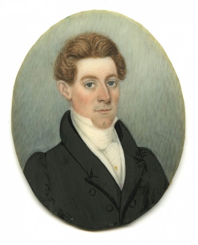 A Miniature Portrait Painting of a Handsome Young Man c1835