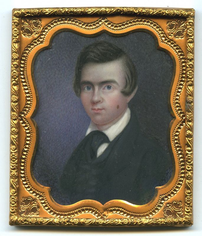 Portrait Miniature of Young Gent in Critchlow Union Case