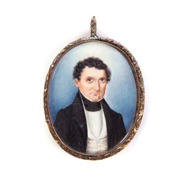 A Fine American Miniature Portrait of  a Man c1835