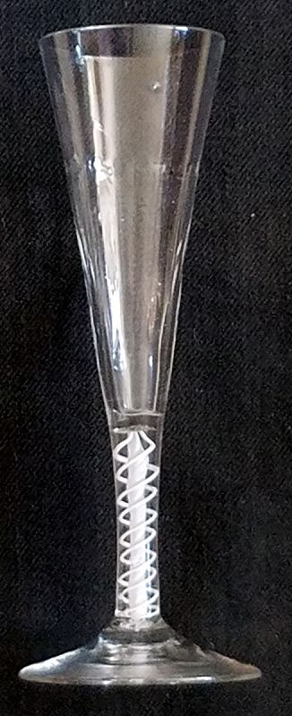 A Tall Antique English DSOT Wine Glass c1765
