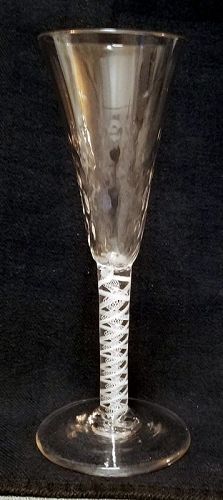 Antique Georgian Opaque Twist Wine Glass c1765