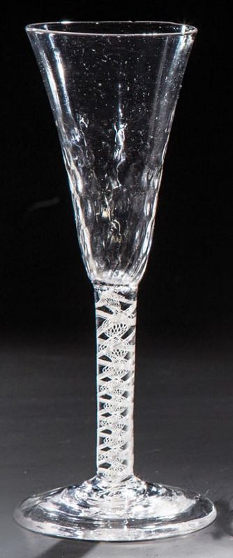 Antique Georgian Opaque Twist Wine Glass c1765