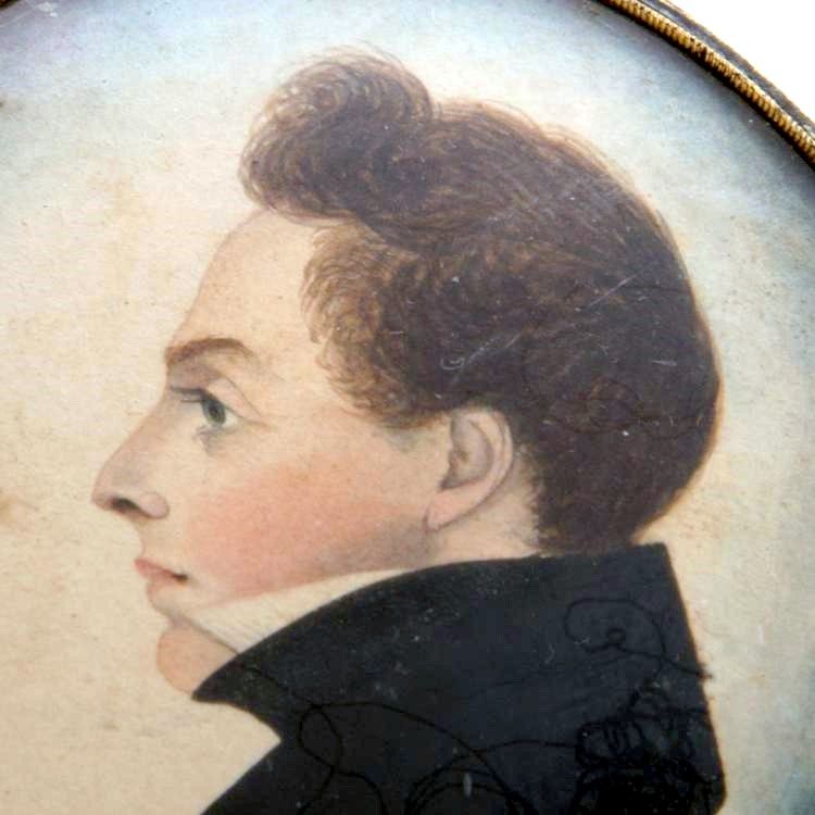 Fine Miniature Painting by J.H. Gillespie c1835