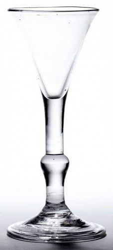 English Kit-Kat, or Kit-cat Type Baluster Wine Glass c1720