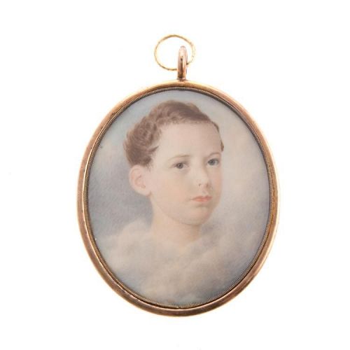 Eliza Goodridge Mourning Miniature of Young Boy c1830