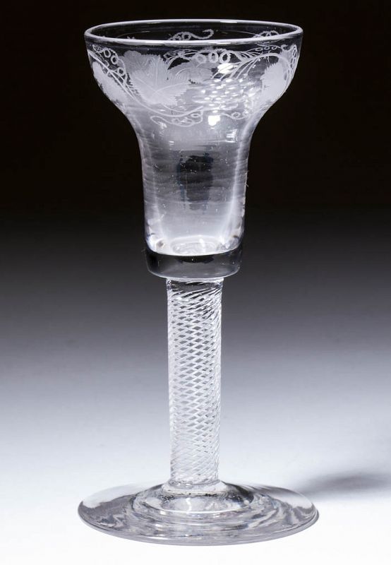 An Unusual Georgian Air Twist Glass c1775