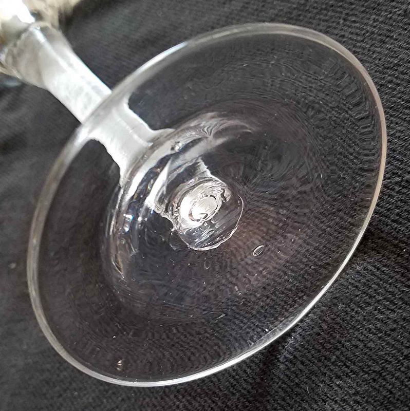 Georgian Antique Incised Twist Wine Glass c1750