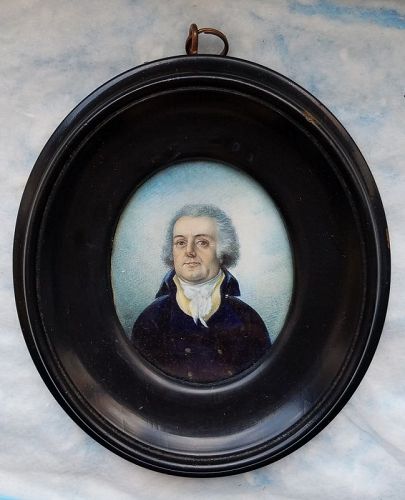 Signed Miniature Portrait of a Gent c1800