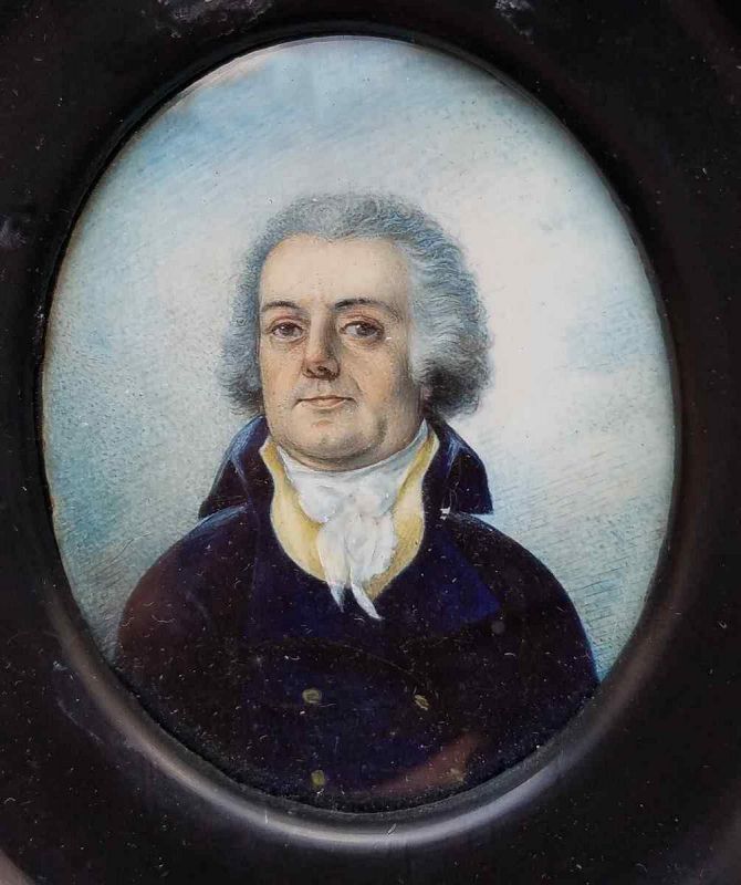 Signed Miniature Portrait of a Gent c1800