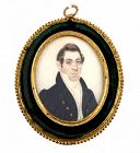 China Trade or American Masonic Portrait Miniature c1820