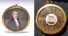 Superb Fancy Back French Miniature Portrait c 1790