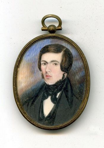 American Miniature Portrait of a Young Man c1825