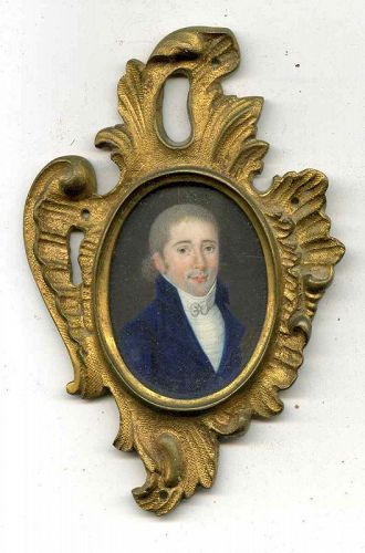 Portrait Miniature of a Gent c1790