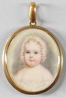 John Carlin Miniature Portrait of a Baby c1837