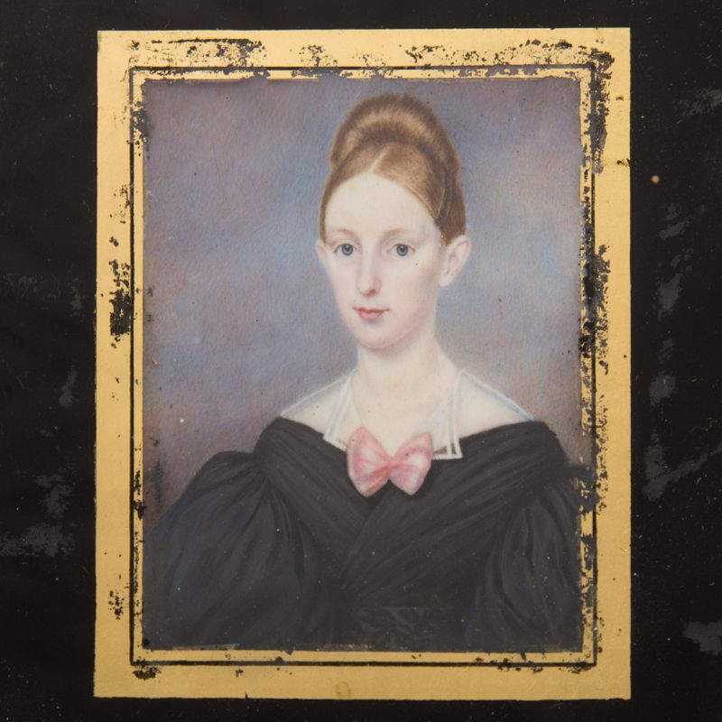 American Miniature Painting of a Young Woman c1825