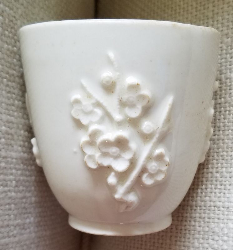 Early Bow Porcelain Blanc de Chine Coffee Cup c1752-1755