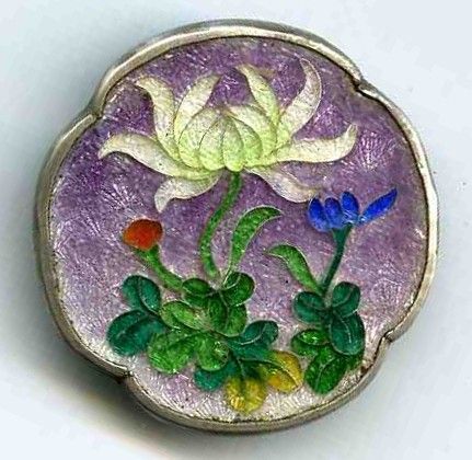 A Striking Cloisonne Gin Bari Button 19th C