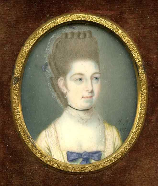 James Jennings Miniature Portrait of an Elegant Woman c1772