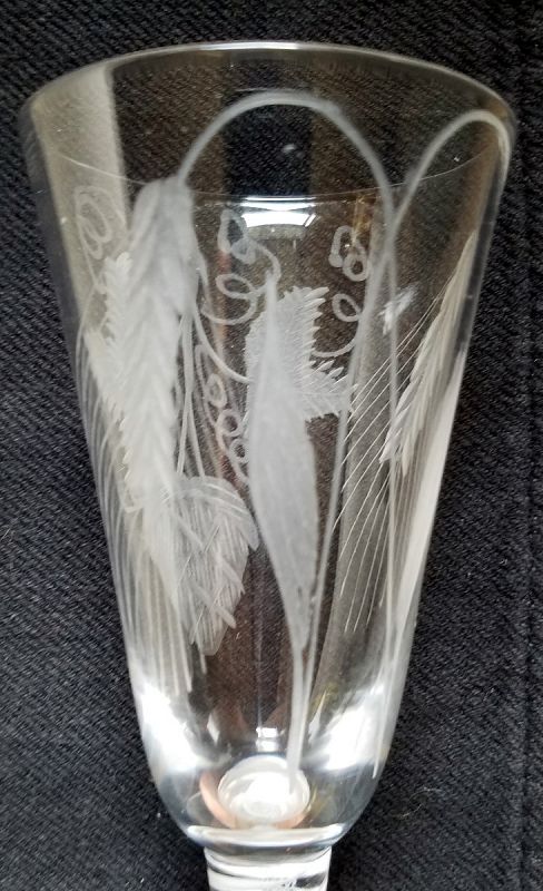 An English Engraved DSOT Ale Glass  c1765