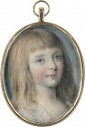 Miniature Portrait of Young Girl c1790