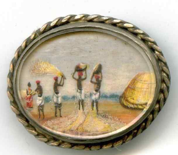 Rare 18th Century Pictorial Blackiana Button