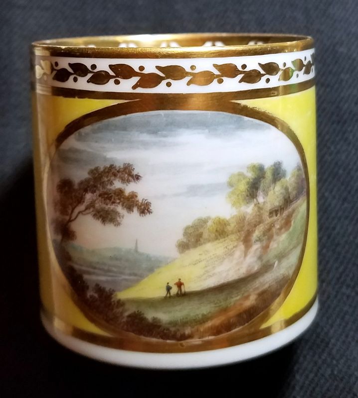A Superb Derby Porcelain Scenic Coffee Can c1786