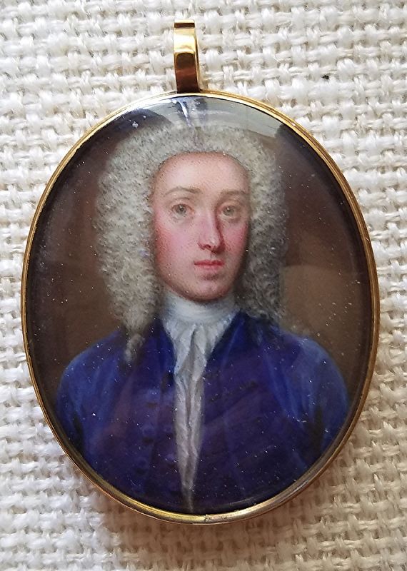 A Fine Portrait Miniature by Jean-Andre Rouquet c1730