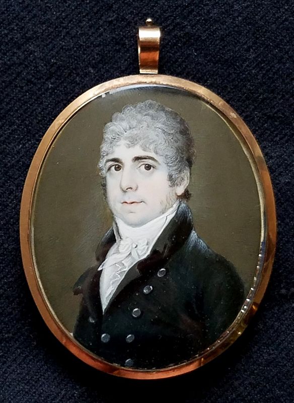 A Handsome Miniature Portrait of a Gent c1795