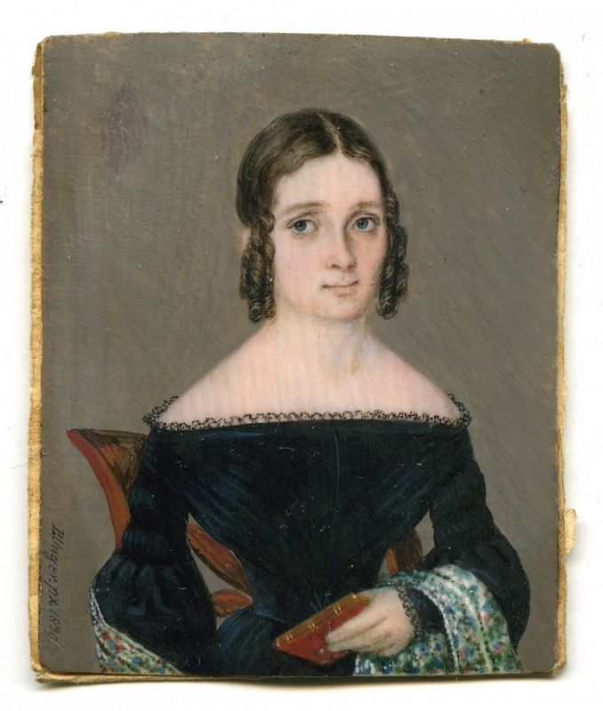 Leopold Paul Unger Portrait Miniature of a Young Woman c1839
