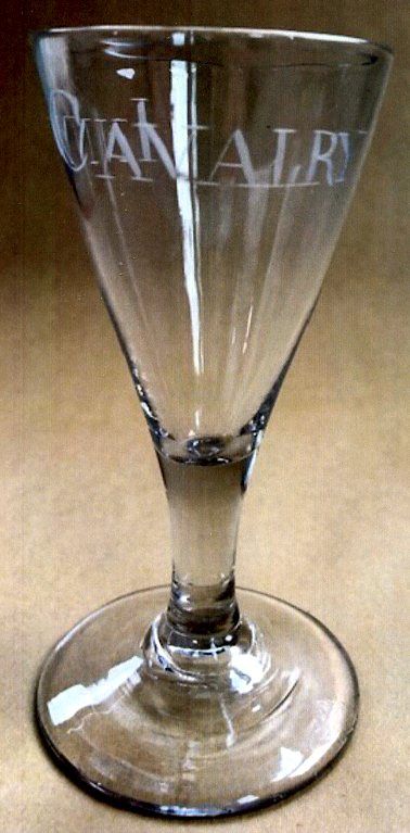 Rare Irish Glass Iniskilling Dragoons c1750
