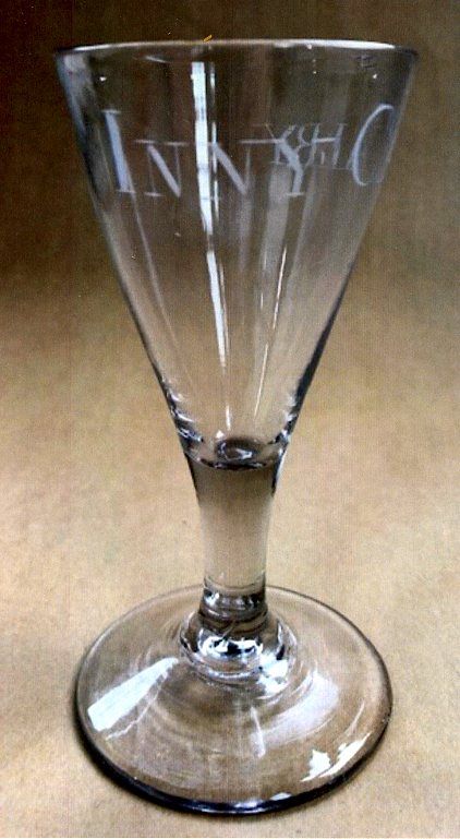 Rare Irish Glass Iniskilling Dragoons c1750