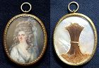 Unusual Miniature Portrait of a French Woman  c1780
