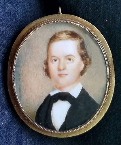 American Miniature Portrait of a Gent c1835
