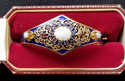 Edwardian 14K Gold and Sapphire Bracelet c1910