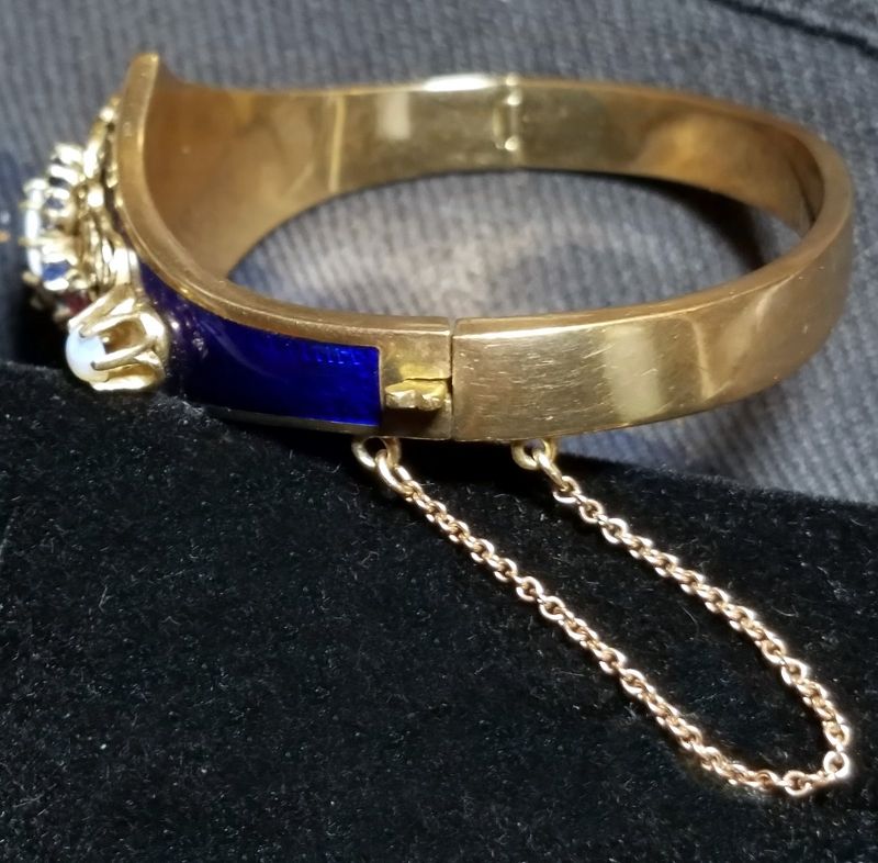 Edwardian 14K Gold and Sapphire Bracelet c1910