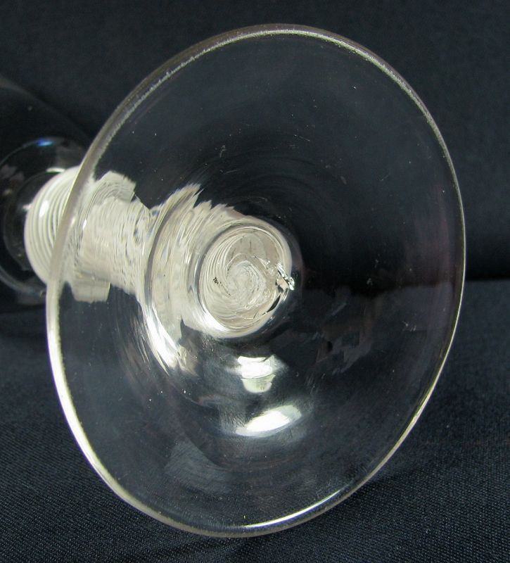 Rare Opaque Twist Antique English Wine Goblet c 1765