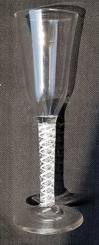 Antique English Opaque Twist Ale Glass c1765