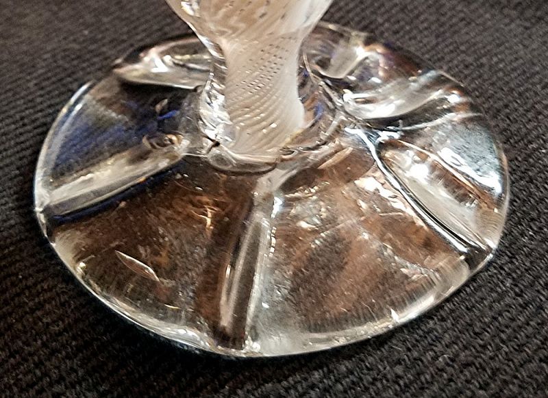 Georgian Opaque Twist Glass Sweetmeat c1760