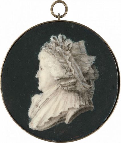 Unusual Portrait Miniature of a Woman c1790
