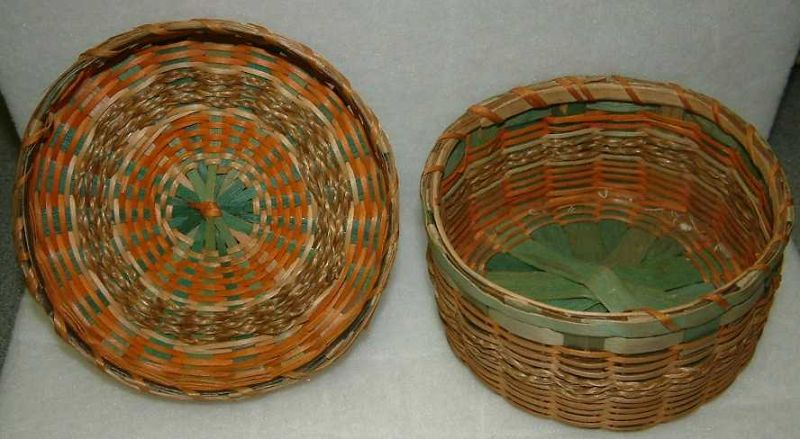 Two Penobscot Indian Baskets c1880