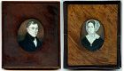 Extremely Rare Pair Lewis Fairchild Portrait Miniatures c1825