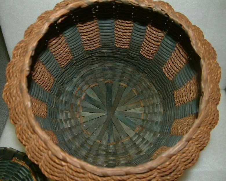 Three Penobscot Indian Baskets c1900