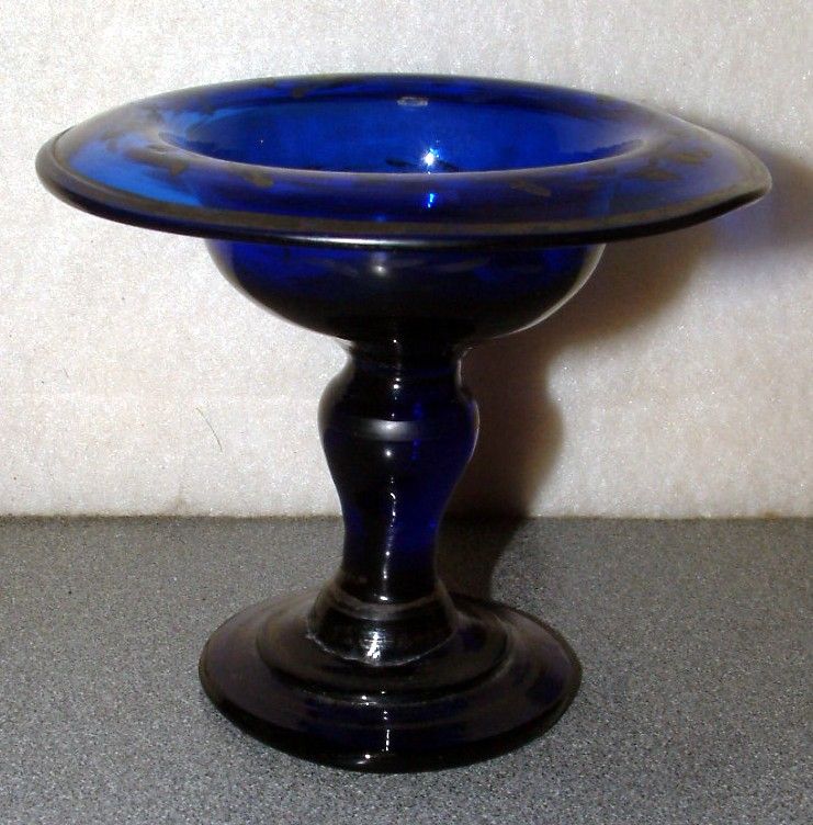 Continental Cobalt Glass Salt or Sweetmeat c1780